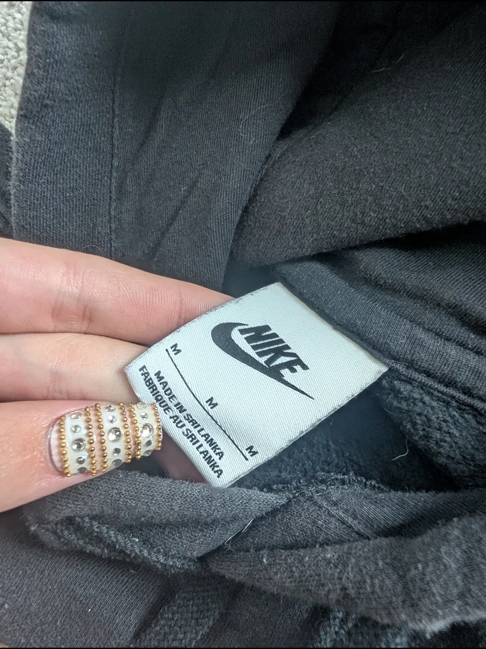 Nike Black Turtleneck Pullover with White Swoosh